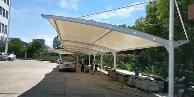 安徽海德思承接的合肥凯琳制冷设备有限公司膜结构停车棚项目