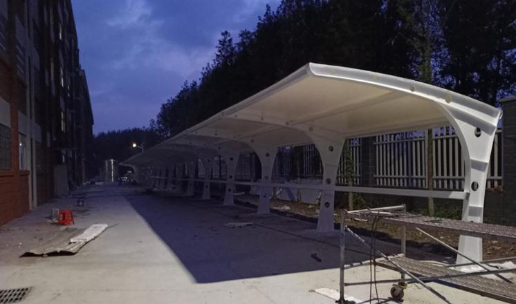 安徽膜结构停车棚项目—五河县职业技术学校